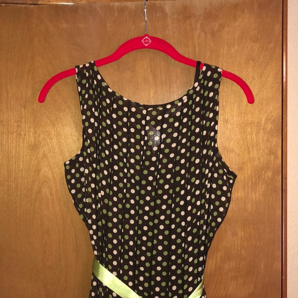 Dressbarn Brown Polka Dotted Dress
